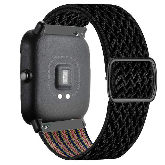 COROS Adjustable Elastic Fabric Watch Band - Black / Multicolor Chevron