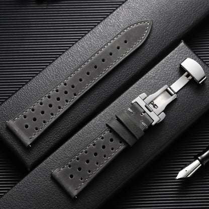 Garmin Perforated Racing Leather Band in Gray