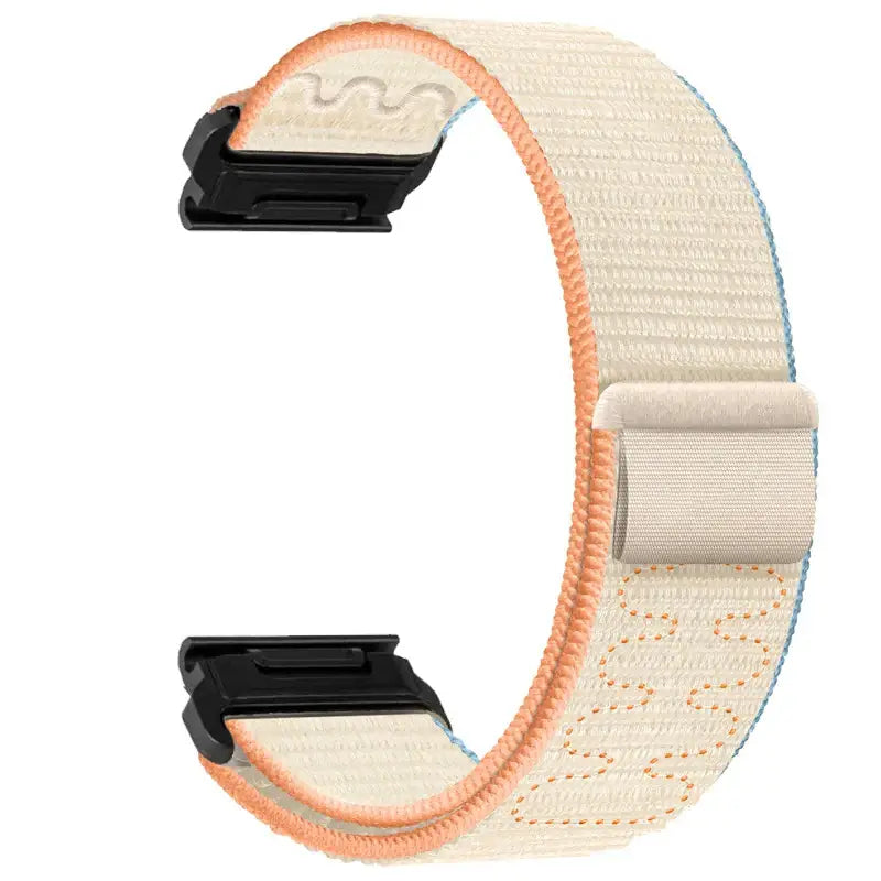 Garmin QuickFit Nylon Hook-and-Loop Band in Ivory / Peach
