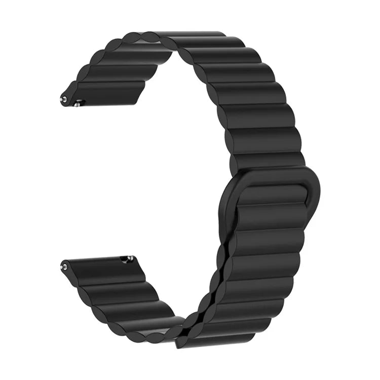 OnePlus Watch Magnetic Silicone Band Flexible Sport Strap in sleek black design, perfect for daily wear.