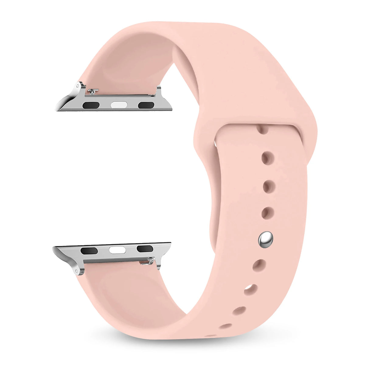 Classic Pin-and-Tuck Silicone Apple Watch Band in Blush Pink