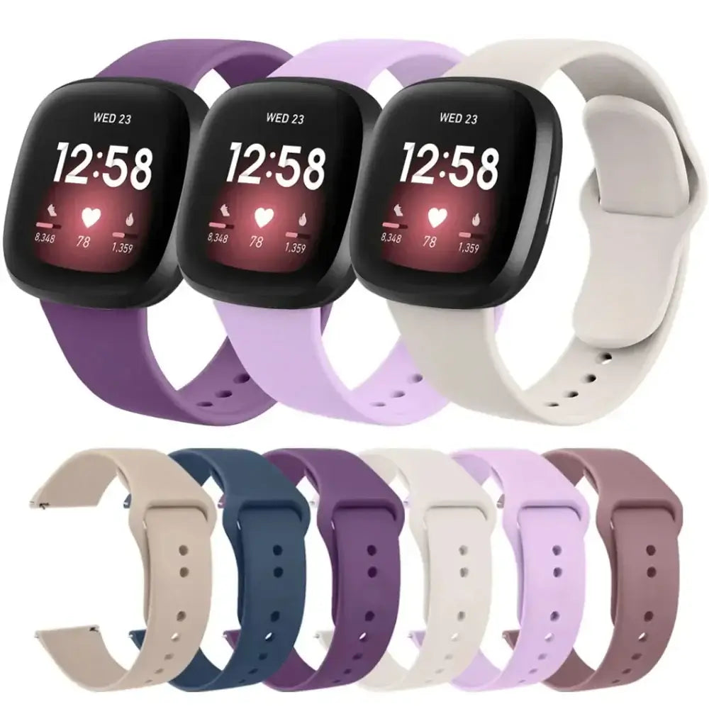 Fitbit Versa & Sense Classic Silicone Pin Band - Solid color band options