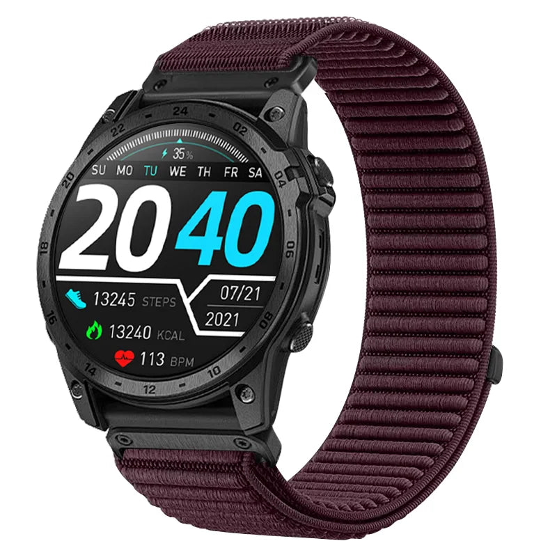 Wine Red Garmin QuickFit 20/22/26mm Elastic Woven Nylon Hook-and-Loop Band