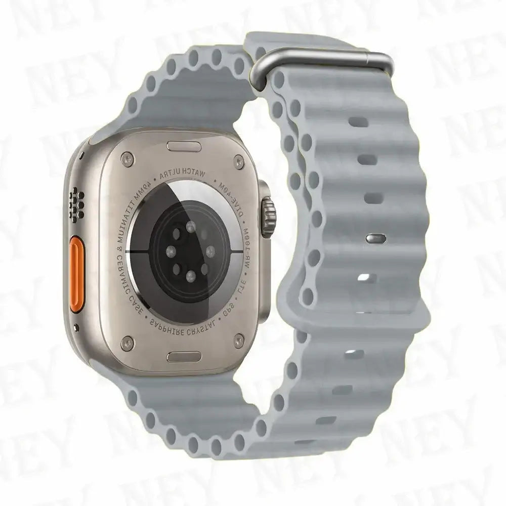 Light Gray tubular silicone Apple Watch band