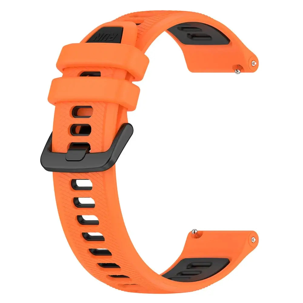 Amazfit Textured Silicone Sport Band in Solid and Two-Tone Colors — Orange / Black