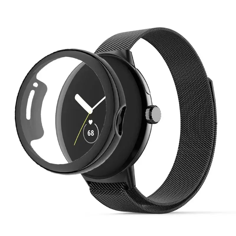 Google Pixel Watch Steel Band & Case - Link or Mesh in Mesh / Black