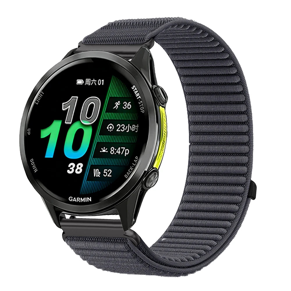 Polar Ribbed Nylon Sport Loop Watch Band — Dark Gray