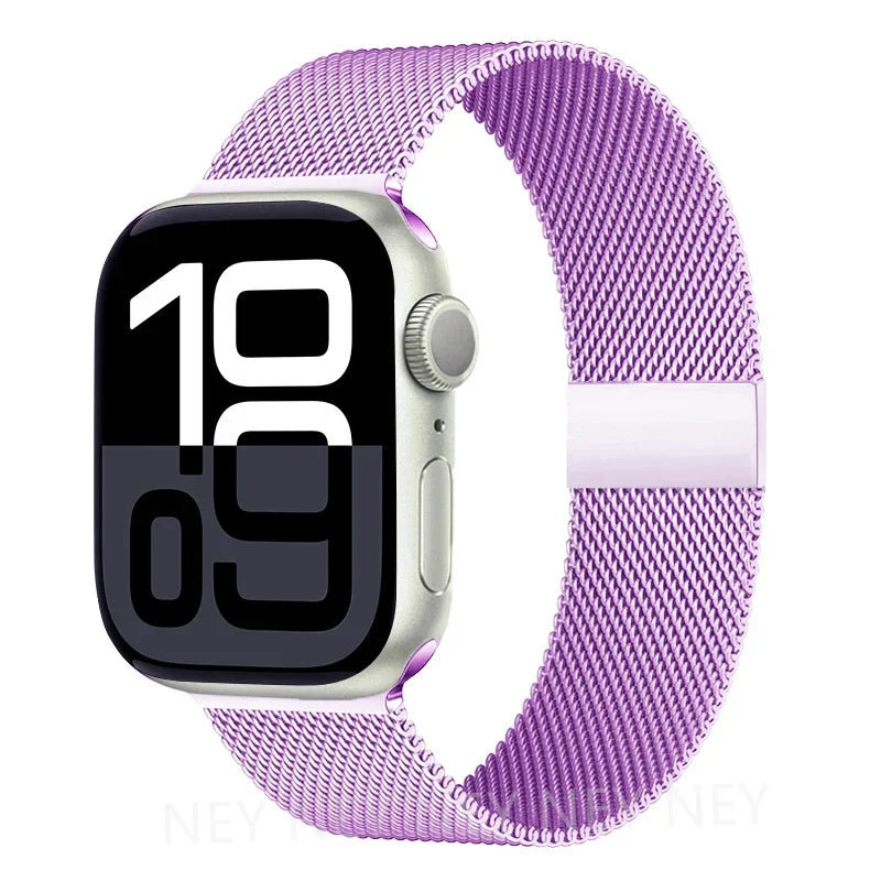 Colorful Milanese Mesh Apple Watch Band in Light Purple