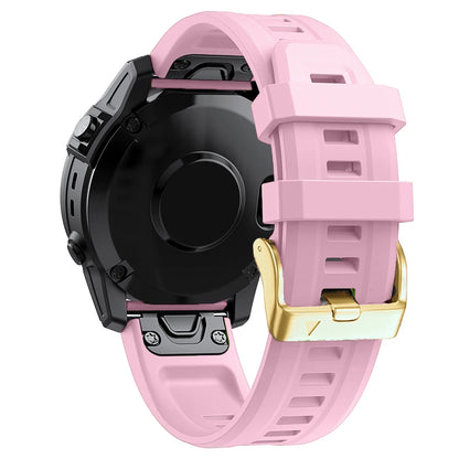 Pink Garmin QuickFit 20mm Silicone Band with Gold-Tone Buckle
