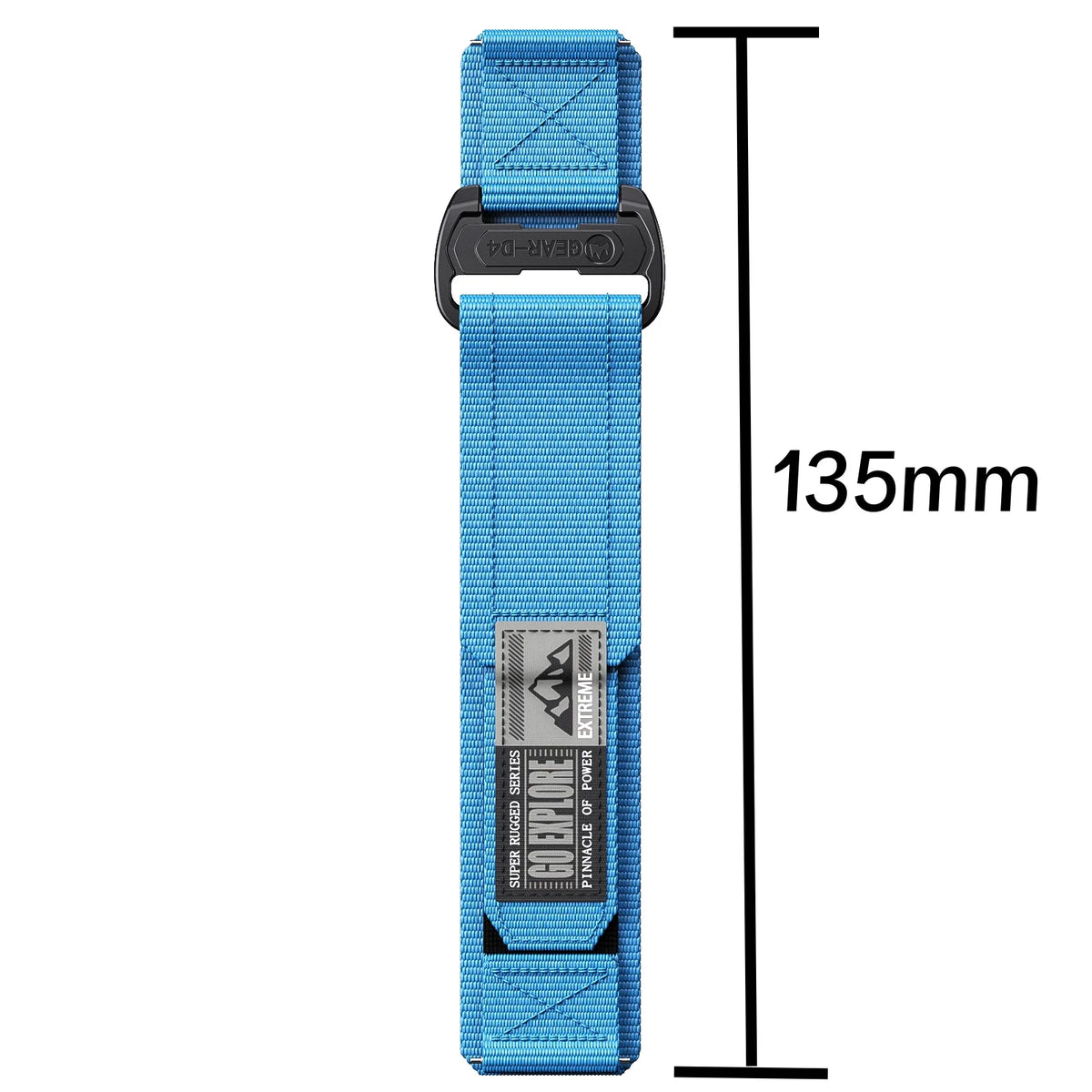 Polar Nylon Sport Loop with GO EXPLORE Patch – supplier strap length diagram