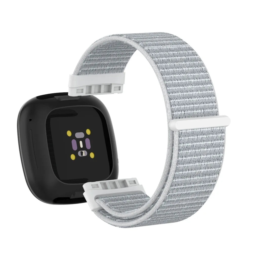 Light Gray Fitbit Versa 4, Versa 3, Sense 2 and Sense Nylon Sport Loop Band
