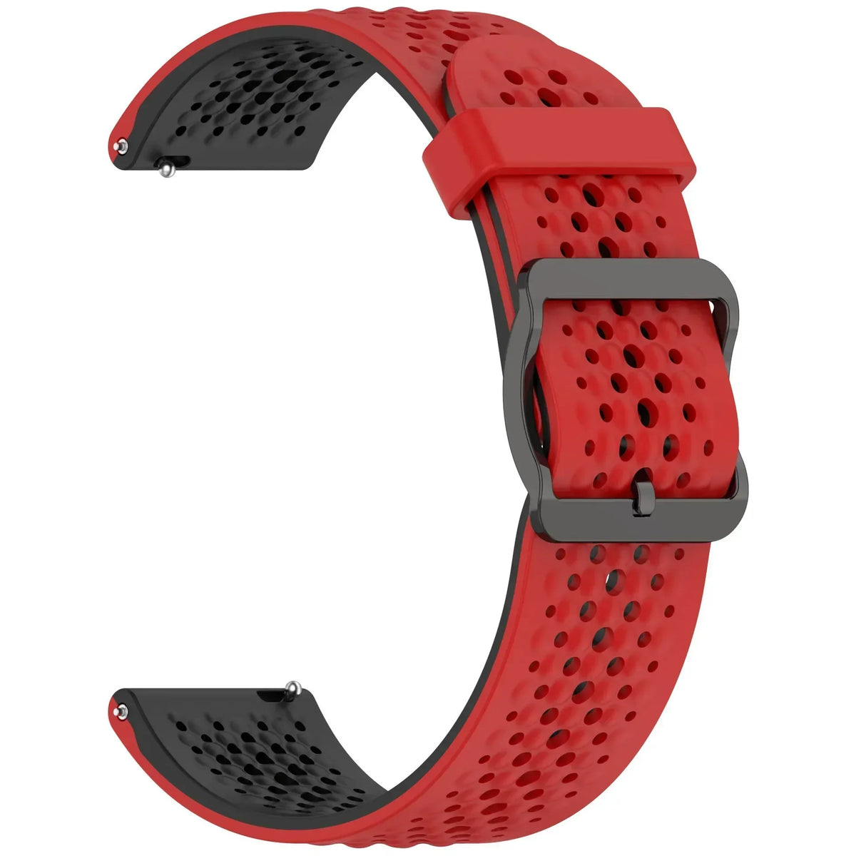 Perforated Silicone Buckle Band for Polar – Red / Black