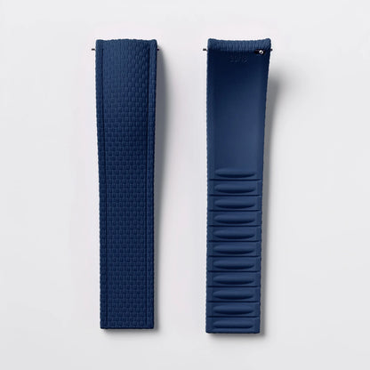 Garmin Curved-End FKM Rubber Band in Navy Blue, strap only