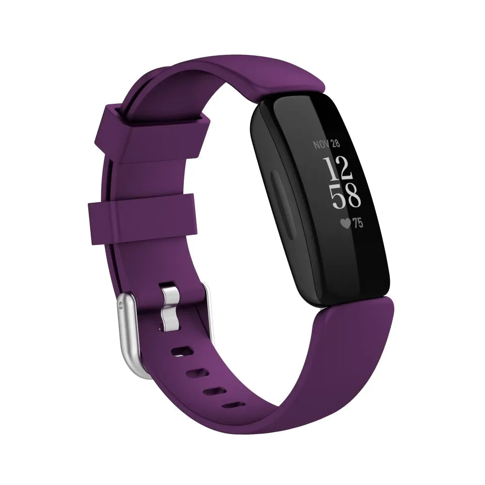 Fitbit Inspire 1/2/HR Classic Silicone Buckle Band - Deep purple band