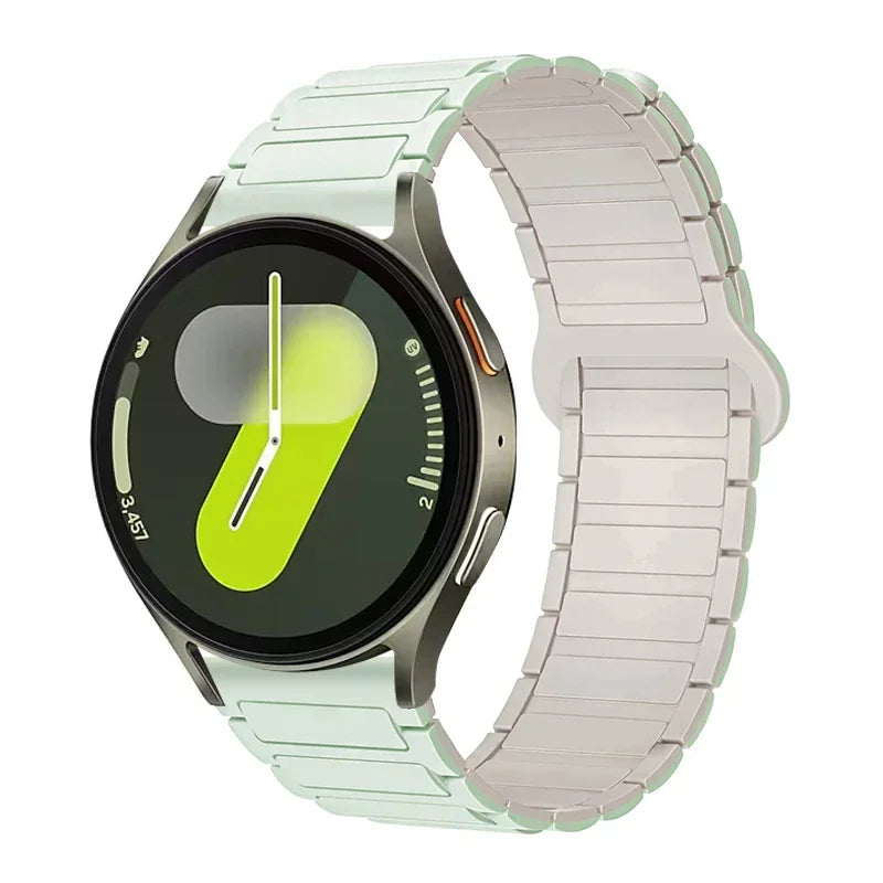 Polar Ribbed Magnetic Silicone Loop Band — Mint Green / Cream