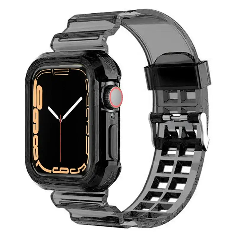 Smoke Gray Apple Watch band with bumper case and buckle