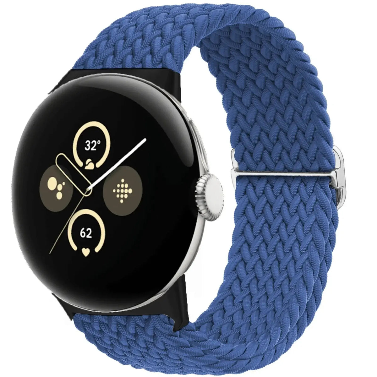 Braided Nylon Google Pixel Watch Loop with Slider in Blue