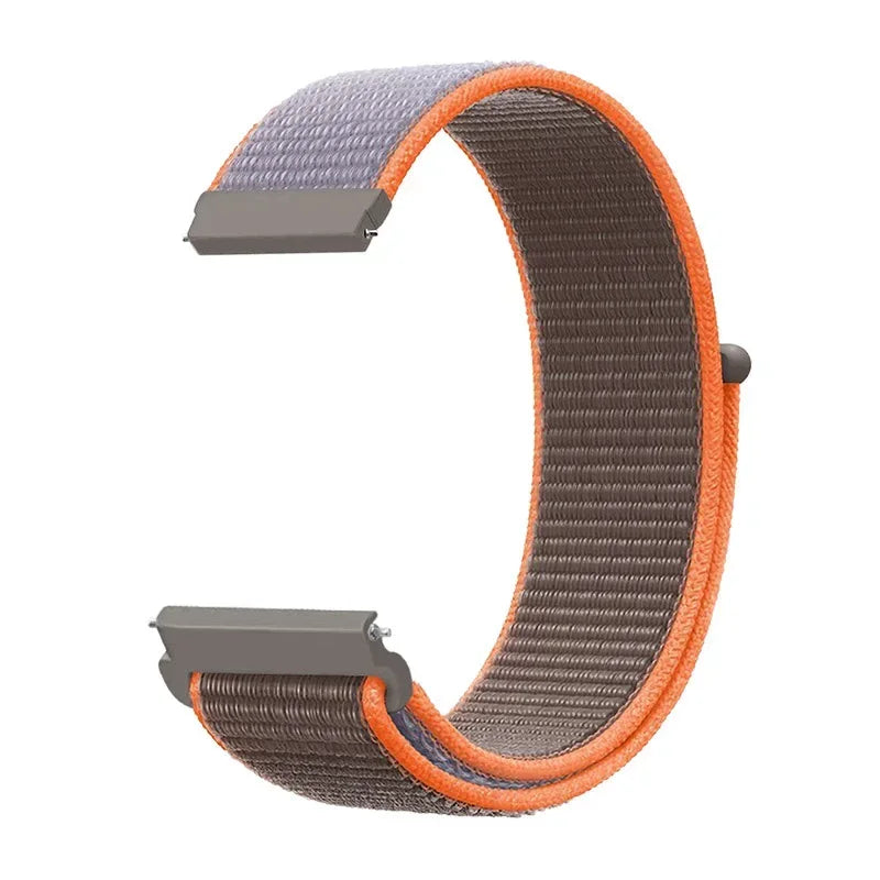 COROS Adjustable Nylon Loop Watch Band in Colors & Camo - Gray / Orange