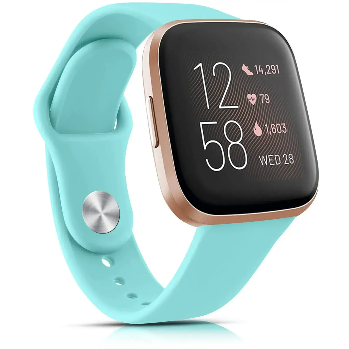 Fitbit Versa & Sense Silicone Pin-and-Tuck Band - Aqua