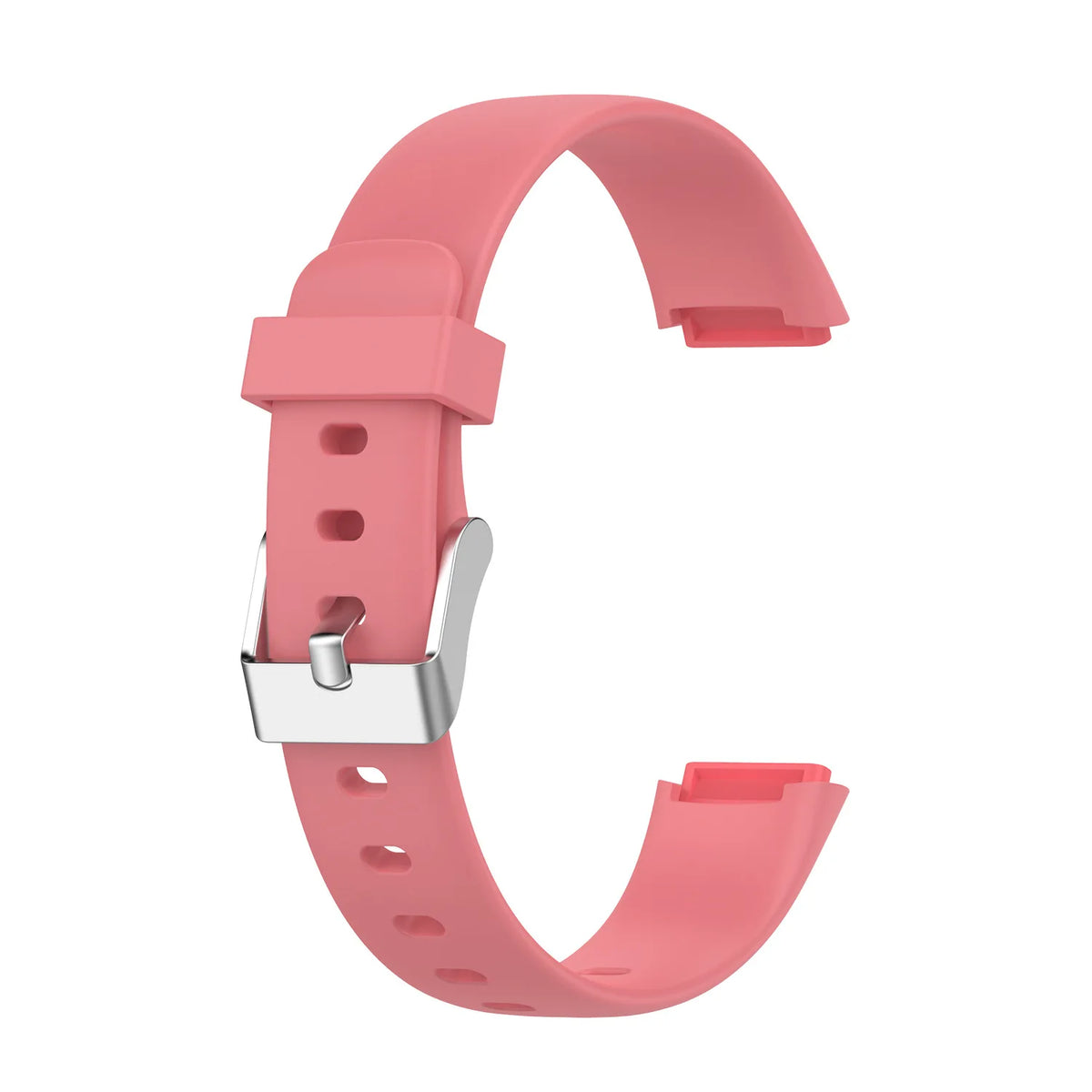 Fitbit Luxe Bands - Solid Silicone, Perforated & Metal - Solid Silicone - Coral Pink