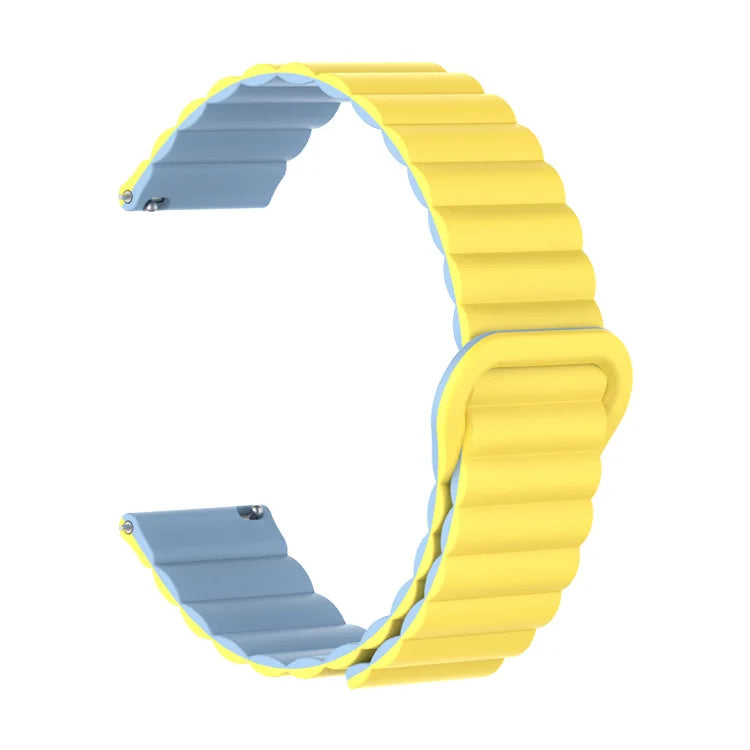 Motorola Moto Ribbed Magnetic Silicone Loop Band — Yellow / Light Blue
