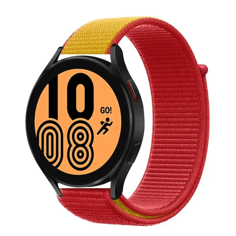COROS Nylon Sport Loop Watch Band in Solid & Mixed Colors - Yellow / Red