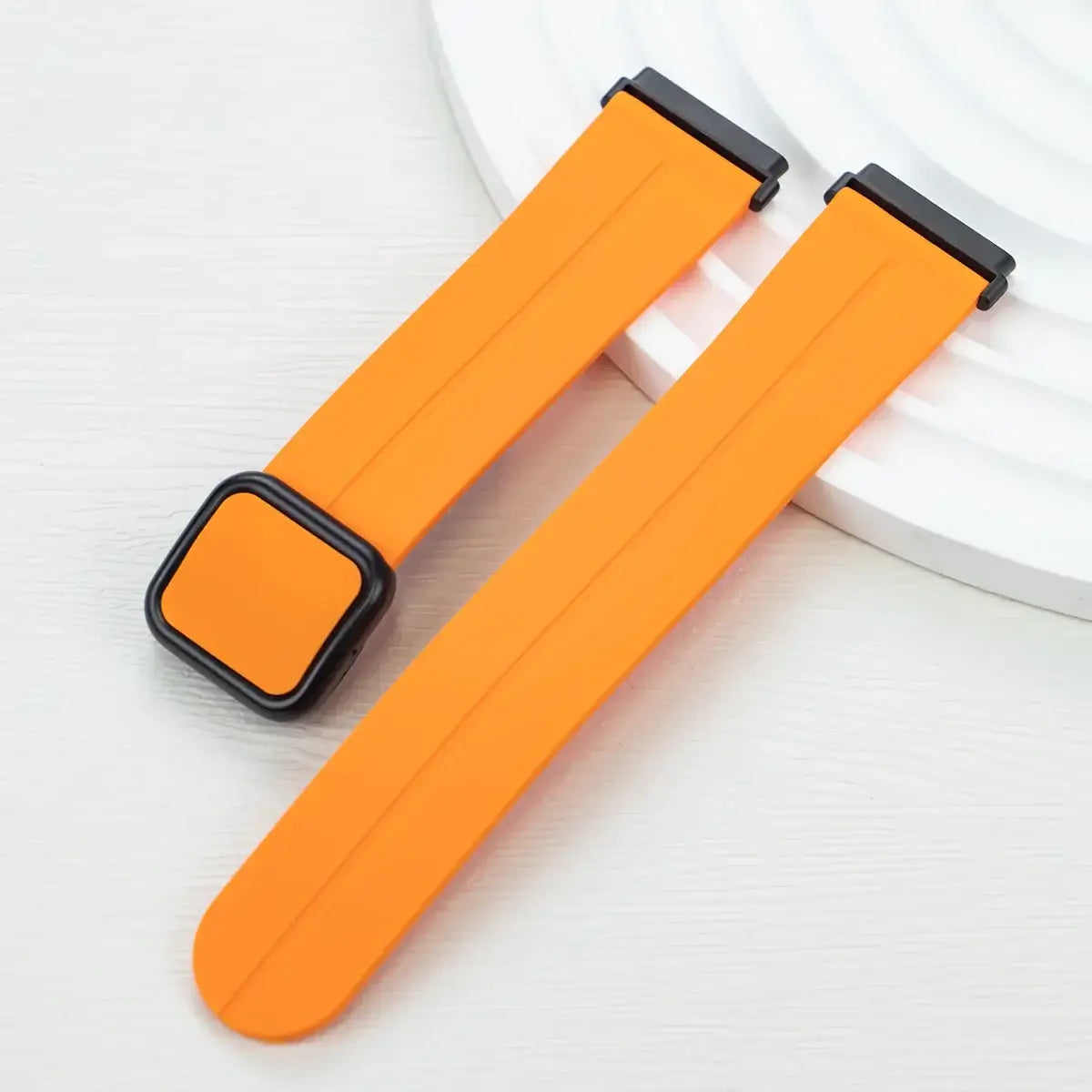 Fitbit Versa & Sense Square-Clasp Magnetic Silicone Band - Orange