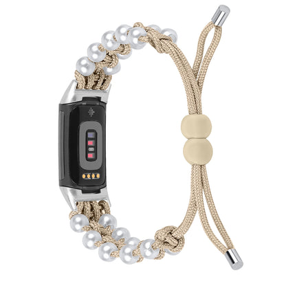 Fitbit Charge 6, 5, 4, 3 and 2 Braided Rope Band with Pearl-Style Beads — product detail