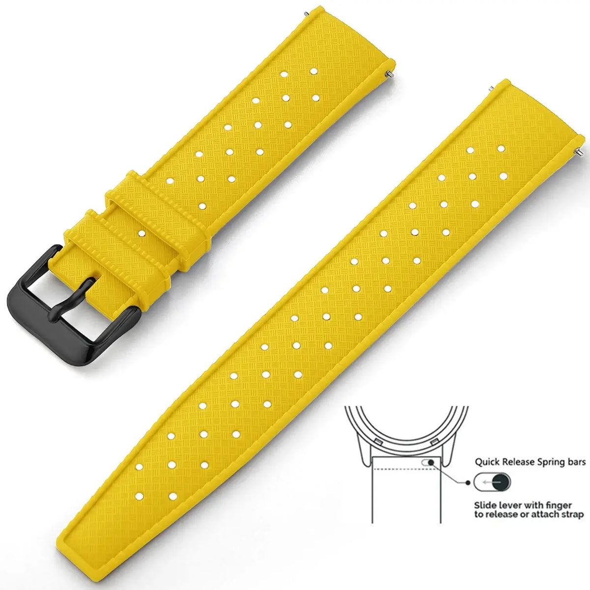 Tropic Silicone Band for Amazfit – Yellow / Black Buckle