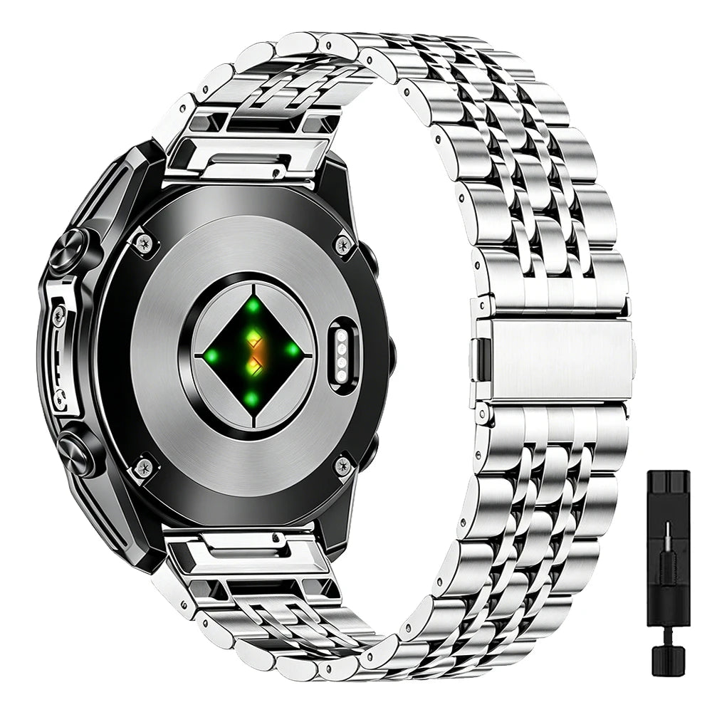 Silver Garmin QuickFit 22/26mm Stainless Steel Five-Link Band