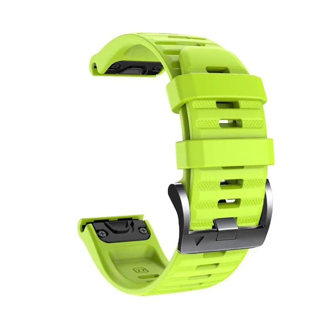 Lime Green Garmin QuickFit 22/26mm Silicone Band, Camo and Solid Colors