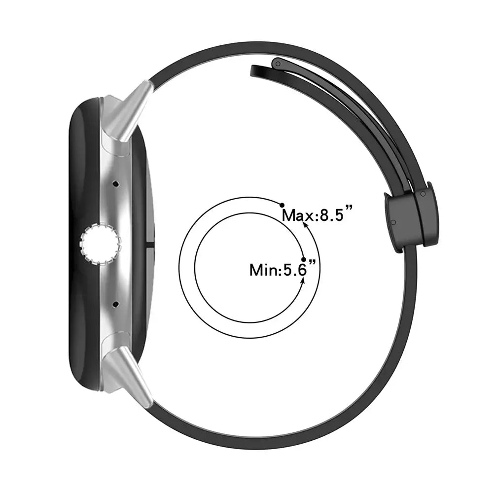 Magnetic clasp band wrist-size diagram