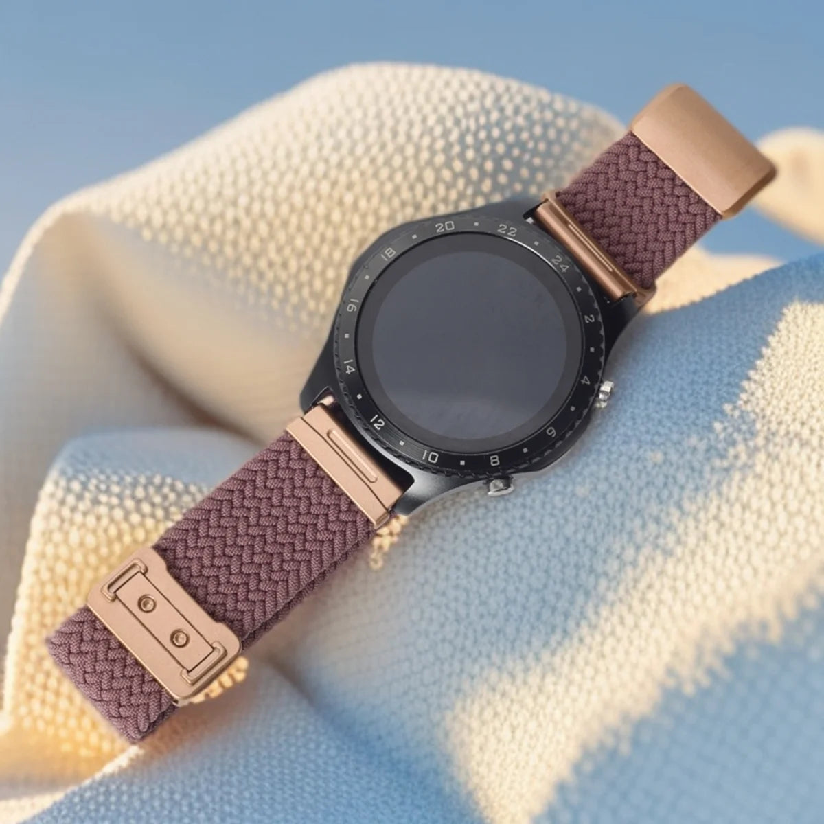 Smoky Purple Garmin 18/20/22mm Quick Release Braided Nylon Magnetic Band
