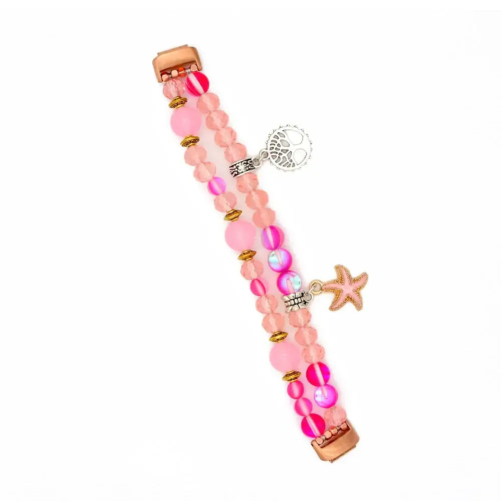 Fitbit Inspire 3 Double-Strand Beaded Charm Band - Pink