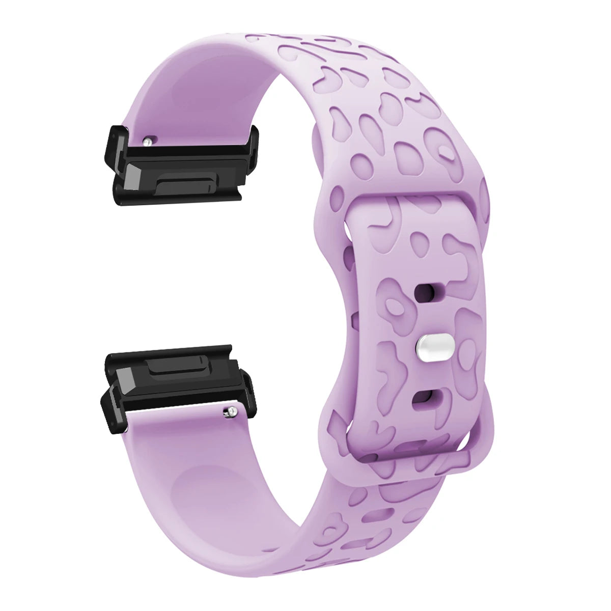 Lavender Garmin QuickFit 22/26mm Embossed Silicone Band with Tuck Closure