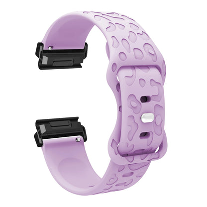 Lavender Garmin QuickFit 22/26mm Embossed Silicone Band with Tuck Closure