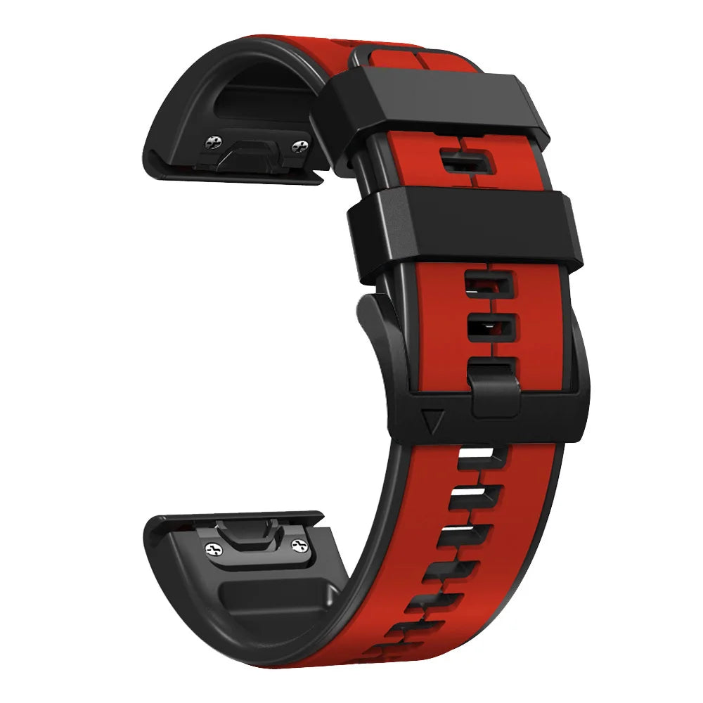 Garmin QuickFit Contrast-Panel Silicone Band in Red / Black
