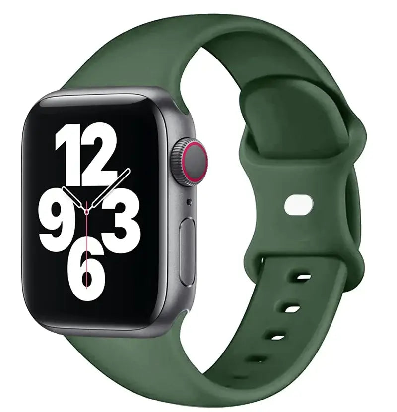 Forest Green classic silicone Apple Watch sport band