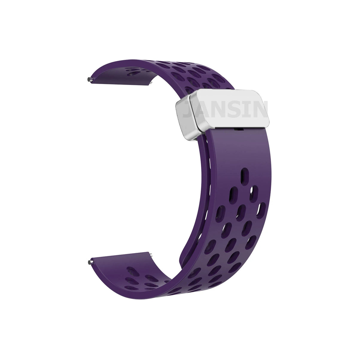 Polar Perforated Silicone Band with Magnetic Clasp — Deep Purple / Silver Clasp