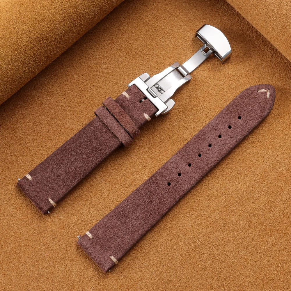 Garmin Suede Butterfly Clasp Band in Dark Brown