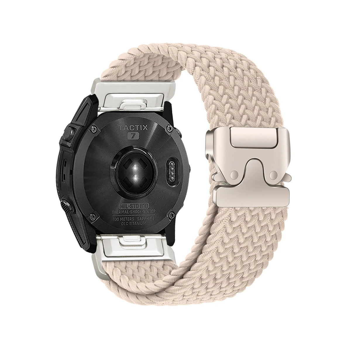 Milk Tea Garmin QuickFit 20/22/26mm Braided Stretch Nylon Band