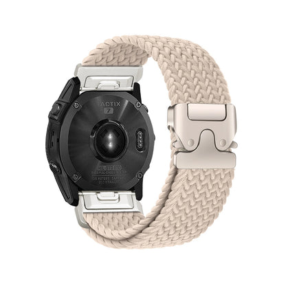 Milk Tea Garmin QuickFit 20/22/26mm Braided Stretch Nylon Band