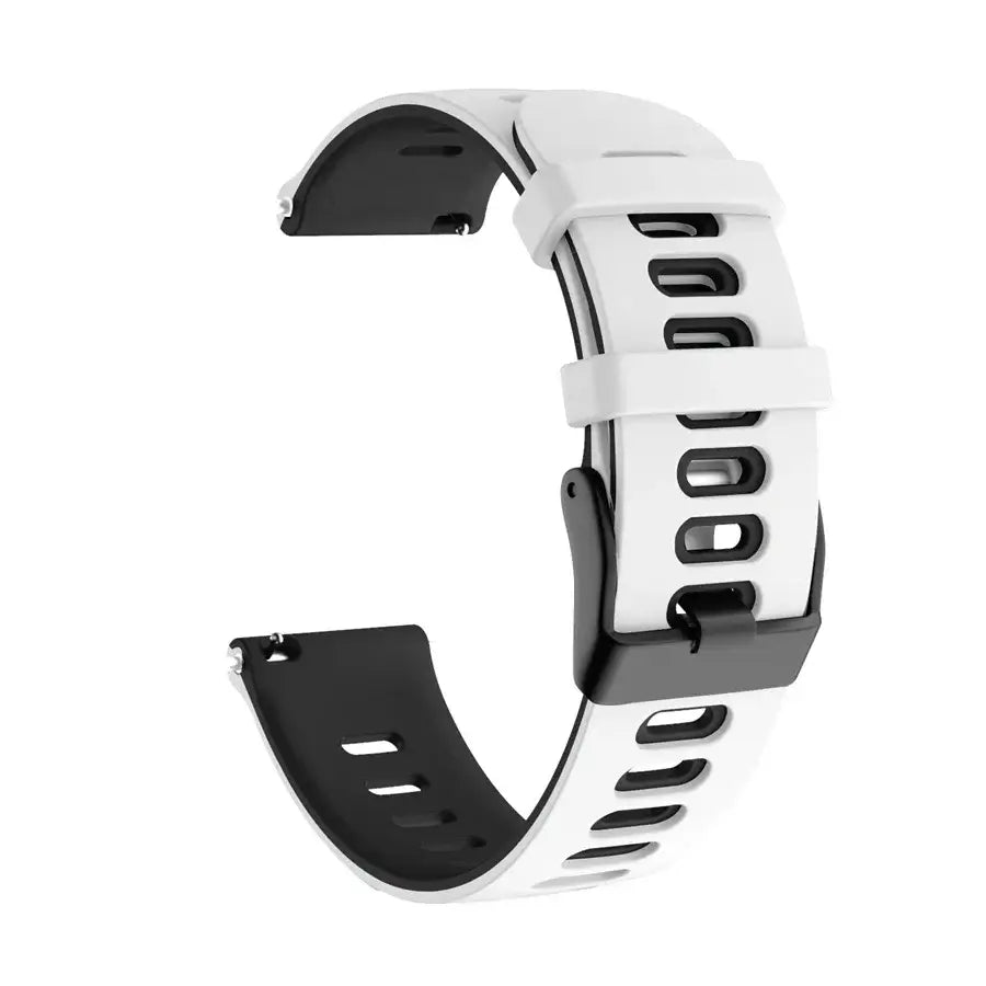 Amazfit Two-Tone Silicone Watch Band with Rectangular Holes - White / Black