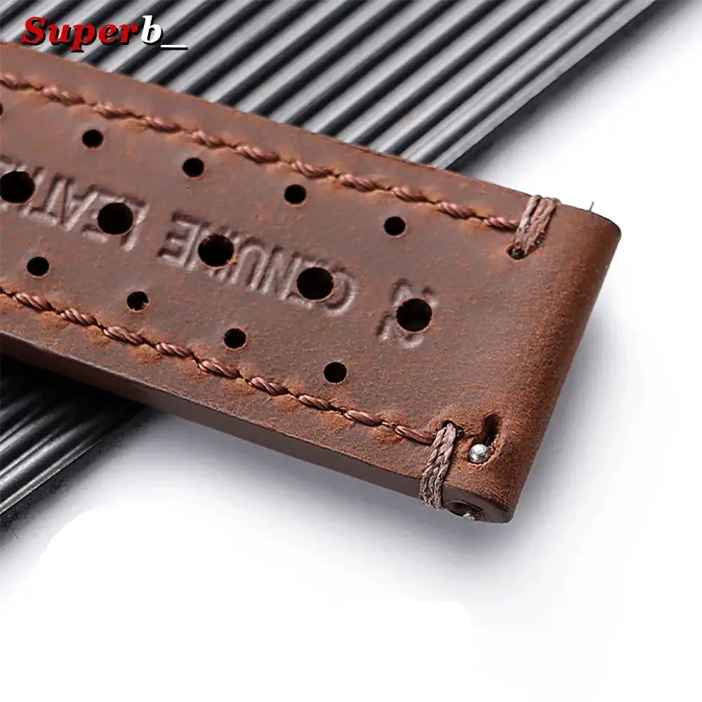 Leather lining and stitching detail — BandsCo Straps