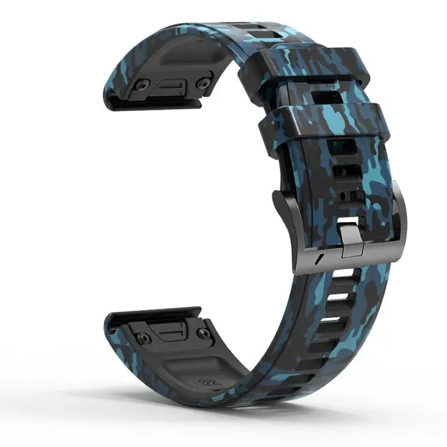 Garmin QuickFit Silicone Band - Camo and Two-Tone in Blue Camo
