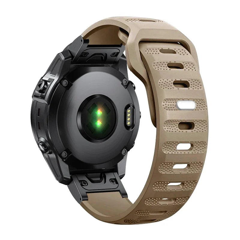 Brown Garmin QuickFit 22/26mm Lightweight Soft Silicone Band