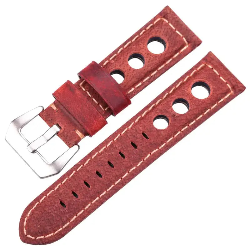 Suunto Three-Hole Leather Rally Band - Red