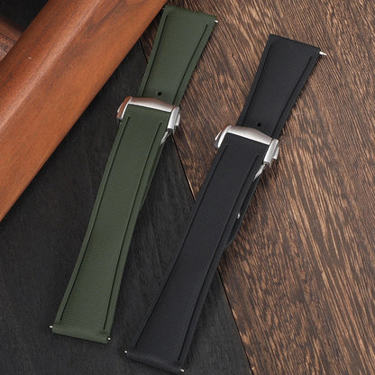 Garmin Sailcloth-Texture FKM Rubber Band in green and black