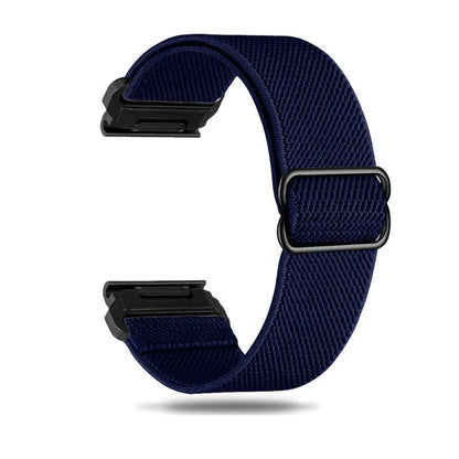 Blue Garmin QuickFit 20/22/26mm Elastic Bohemian Woven Nylon Band