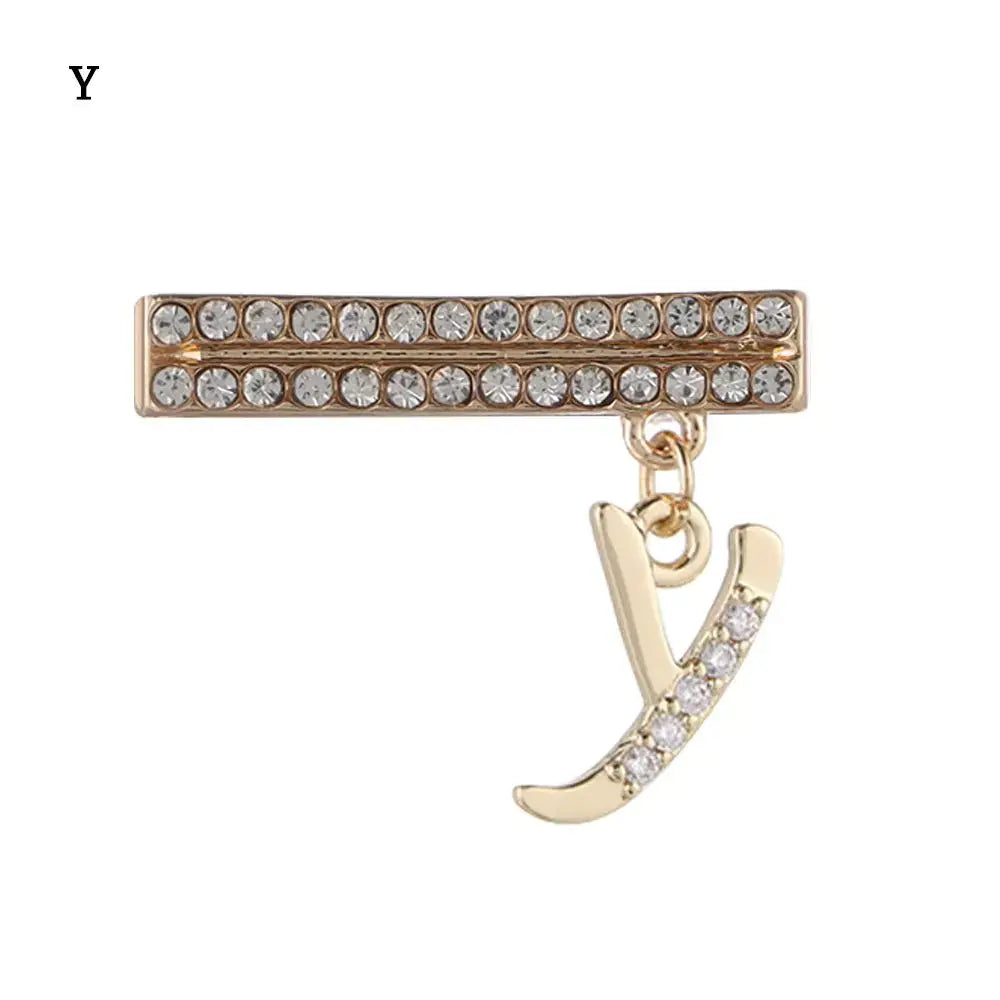 Decorative gold letter charm for Apple Watch band with sparkling crystals, perfect for adding elegance and style.